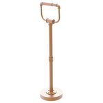 Allied Brass - Pipeline Free Standing Toilet Tissue Stand, Brushed Bronze - This freestanding toilet tissue holder from our Pipeline collection securely holds rolls of all sizes in place. This accessory is made with actual pipe to underscore the trending industrial look. This accessory is powder coated with lifetime materials to provide a decorative and clean finish. The choice of superior materials makes this item free from corrosion and rust.