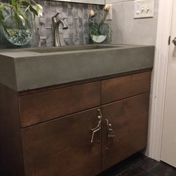 Custom Concrete Sinks and Wood Vanity - Bathroom Vanities And Sink Consoles
