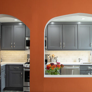 Contemporary Kitchen Remodel | Open Archways & Patterned Tile Flooring