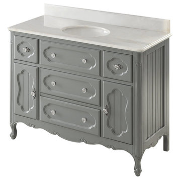 48 inch Victorian Cottage-Style Gray Knoxville Bathroom Sink Vanity
