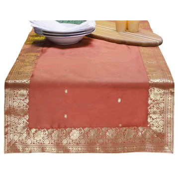 Rust - Hand Crafted Table Runner (India) - 18 X 108 Inches
