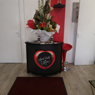 Décoration d'un institut combiné avec une salle de sport
