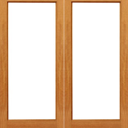 1-lite French Brazilian Mahogany Wood IG Glass Double Door - Patio Doors