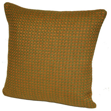 Rennie & Rose Protege Grid Pillows, Olive, 24"x24"