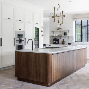 Classic Bespoke Handpainted Kitchen with Stained Oak Island