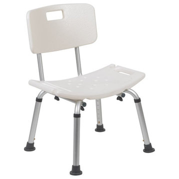 Flash Furniture Hercules Adjustable Plastic Bath and Shower Chair in White