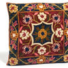 Floral Cushion Cover from Kashmir with Dense Chain Stitch Embroidery