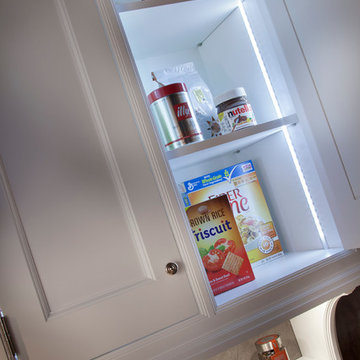 Detail of lighted wall cabinet