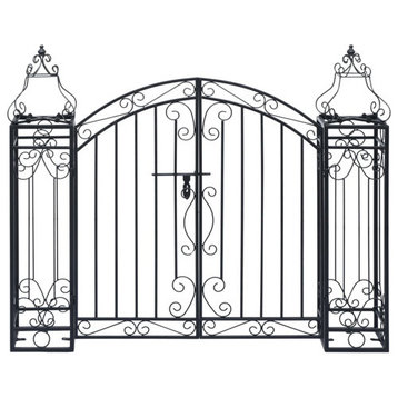 vidaXL Garden Gate Ornamental Garden Archway Driveway Entrance Gate Wrought Iron