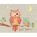 The Little Acorn - "Sweet Dreams" Baby Owl Nursery Art - Baby Owl drifts sweetly off to sleep as mama whispers "sweet dreams." Originally handpainted by Bridget Kelly. A timeless and endearing expression for little boys or girls of any age. Coordinates with "I love you" and "Dream away" canvases.