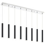Z-Lite - Z-Lite 917MP12-MB-LED-8LCH Forest 8 Light Island/Billiard in Matte Black - Sleek and clean, this eight-light pendant light radiates sophistication. The windchime-inspired silhouette dazzles with matte black finish and looks beautiful in a modern bathroom or hallway.