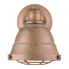 Golden Lighting 7312-BA1 Bartlett 1 Light 6-1/2"W Bathroom Sconce - Copper