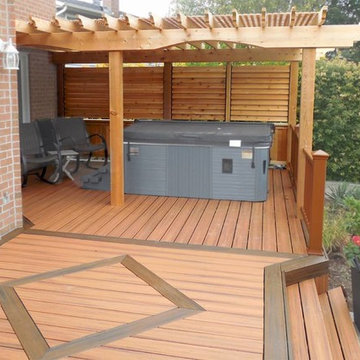 Louvered Privacy Wall for Hot Tub Enclosure