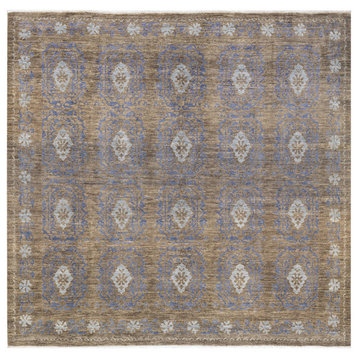 Bai Square One-of-a-Kind Hand-Knotted Area Rug Gray, 7'10"x8'3"