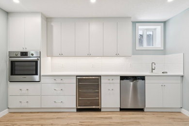 Inspiration for a basement remodel in Edmonton