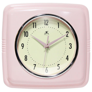 Square Retro 9.25 Rose Blush Pink Wall Clock