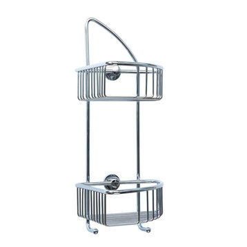 no drilling required Corner Shower Caddy - 100% Rustproof, Chrome