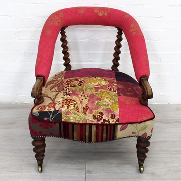Up-cycled Victorian Barley Twist Tub Chair
