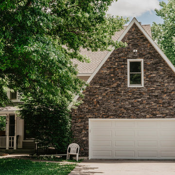Dutch Lap Seamless Siding with Stone Accents