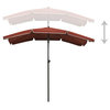 vidaXL Outdoor Umbrella Adjustable Parasol Patio Sunshade Steel Terracotta