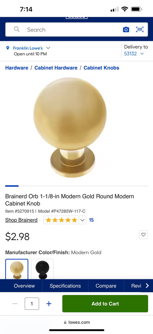 black interior door knobs, gold kitchen and bathroom hardware?