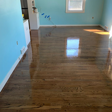 Crack filling in old floor from Excessive movement.
