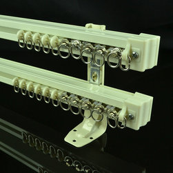 CHR7922 Ivory Wall Mounted Double Curtain Tracks and Rails - Window Treatment Accessories