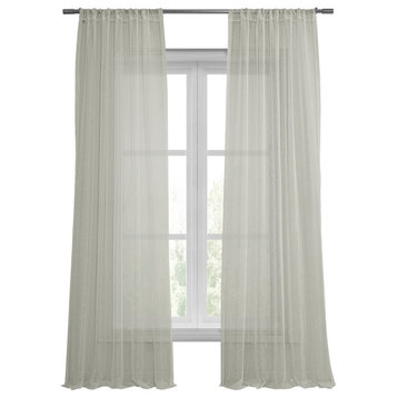Montpellier Striped Linen Sheer Curtain, 50"x84"