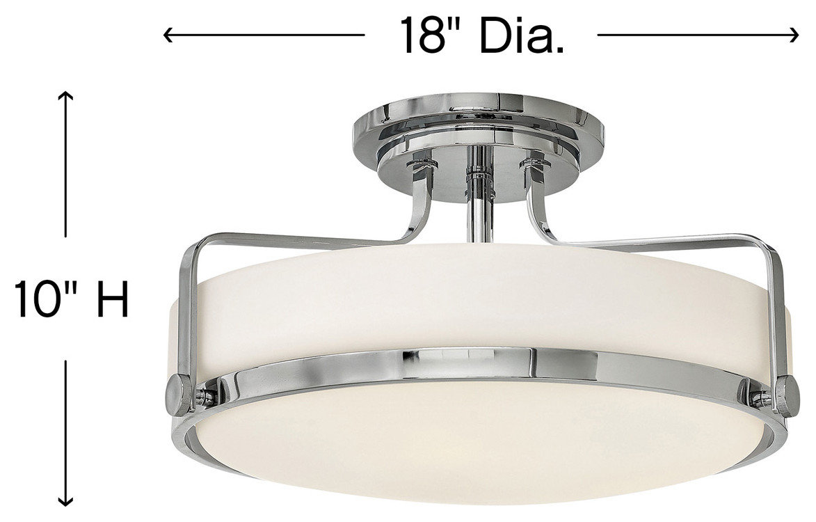 Hinkley Harper Retro Semi Flush Mount Ceiling Light Fixture, 18 ...
