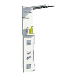 ADM Bathroom Design - ADM Shower Panel System With Handheld Shower Sprayer, White, 58" - Shower Panels And Columns