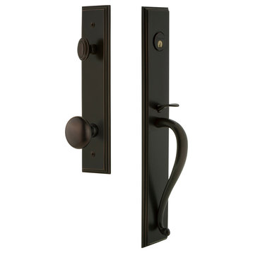 Carre' 1-Piece Handleset, S Grip and Fifth Avenue Knob, Timeless Bronze, 845075