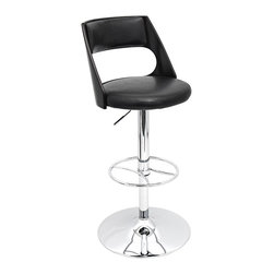 LumiSource - Presta Wenge and Chrome Adjustable Swivel Barstool - Bar Stools And Counter Stools