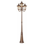 Livex Lighting - Livex Lighting 7669-50 Oxford - Four Light Outdoor Four Head Post - Includes Mounting Template with Anchor Bolts.
