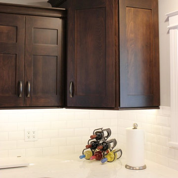 Bettendorf, IA- Kitchen in Dark Mocha Cabinetry With Painted Gray Accent Island