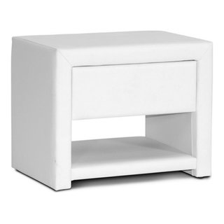 Baxton Studio Massey Upholstered Modern Nightstand Contemporary