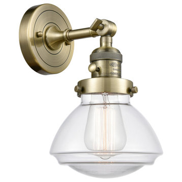 Olean 1 Light Sconce With Switch In Antique Brass (203Sw-Ab-G322)