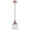 1-Light Small Bell 5" Pendant, Antique Copper, Glass: Clear