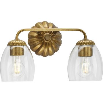 Quillan Collection Transitional Bath and Vanity Light, Gold Ombre