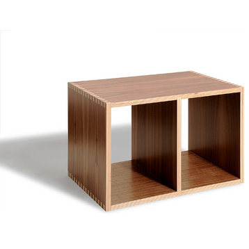 Modular Wood Shelving Cubes, Stackable B Boxes by  Offi, Walnut