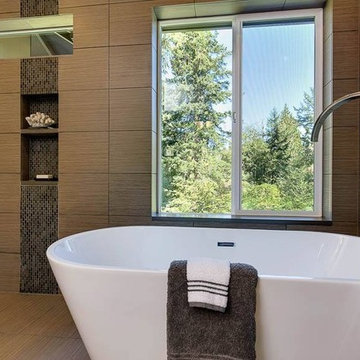 Wooden theme bathroom