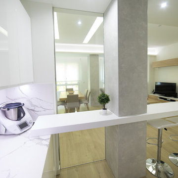 Cocina con parquet hidroseal especial zonas humedas