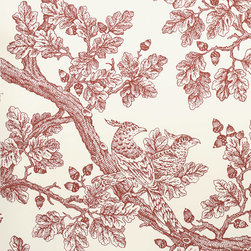 Acorn & Oakleaf Toile: Sepia - Wallpaper