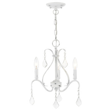 Caterina 3 Light Antique White With Clear Crystals Chandelier (40843-60)