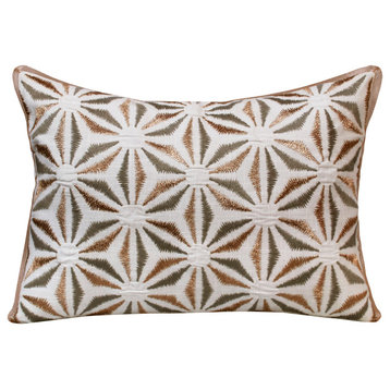 Harlow Handmade Gray/Copper Cotton Throw Pillow