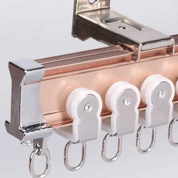 White Rose Gold Heavy Duty Curved Curtain Track For Bay Windows