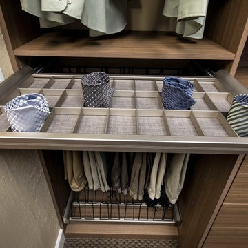 Tenino Walnut Reach-In Closet Display - Campbell Showroom