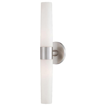 Contemporary 2-Light Wall Sconce Frosted Glass - 20 x 5 inches - Wall
