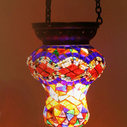Turkish Style Colourfull Mosaic Pendant Light 9cm - Pendant Lighting