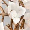 Lily 18.5" Pendant, Enchanted Silver Leaf Finish, Porcelain Flowers