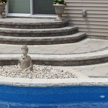 Swimming Pool Patio & Waterfall in Massapequa, NY